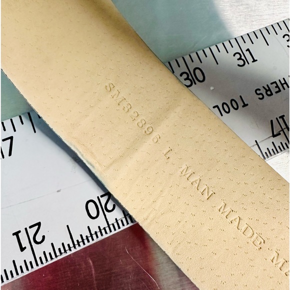 NEW Blackstone Leather Belt Silver Black Gemstone Buckle SZ LARGE - Picture 7 of 12